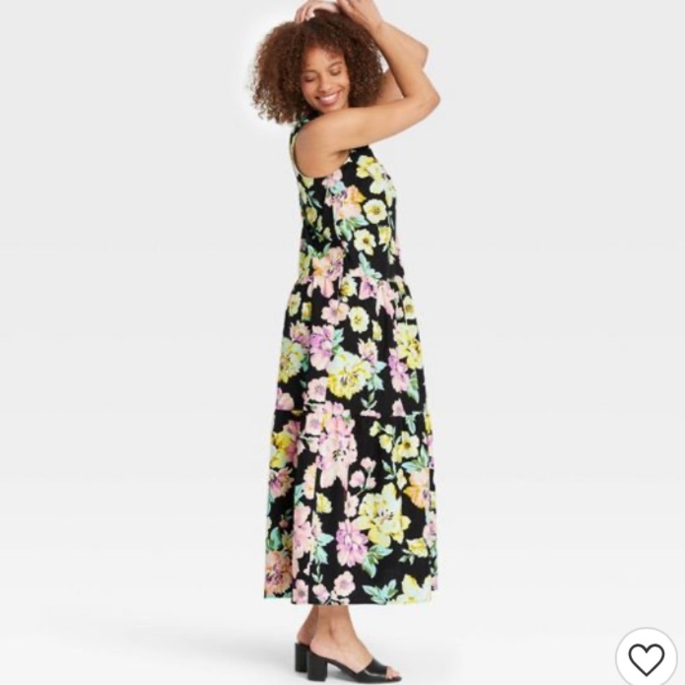 Who what wear black floral maxi dress